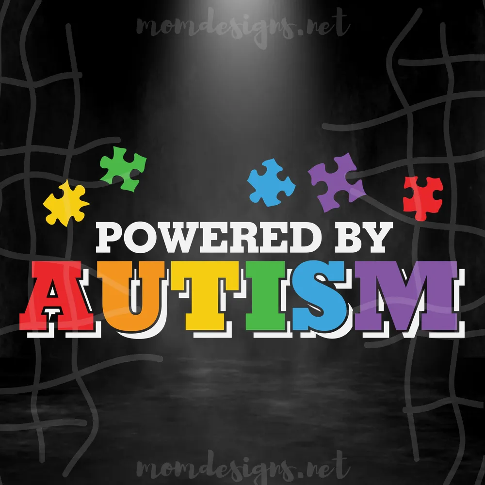Powered By Autism Svg, Autism Awareness Svg, Puzzle Piece Svg, Autism Svg