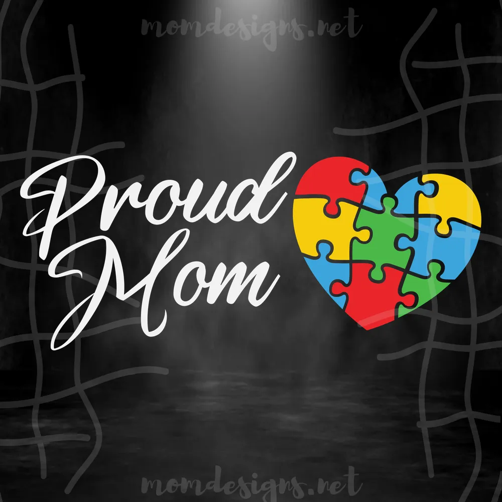 Proud Mom Autism Puzzle Svg, Autism Svg, Autism Awareness Svg, Color Puzzle Svg