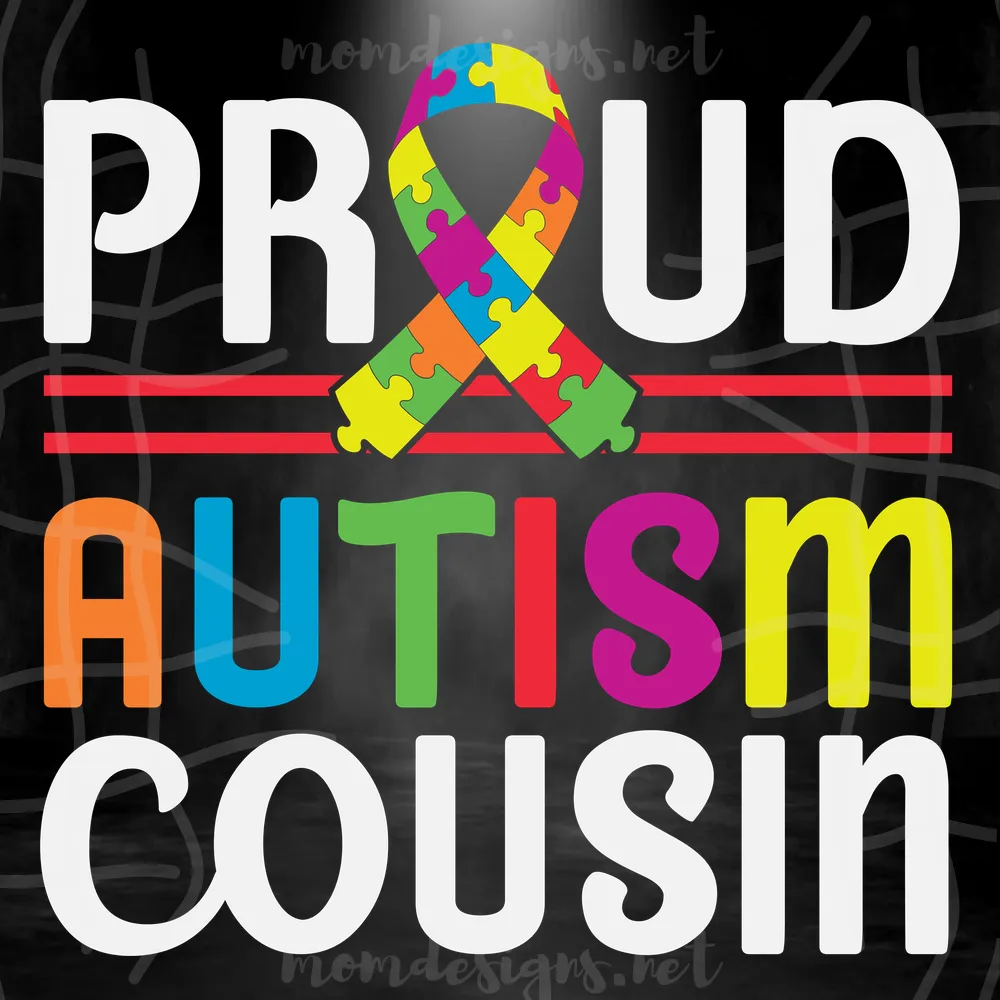 Pround Autism Cousin Svg, Autism Svg, Autism Awareness Svg, Autism Ribbon Svg
