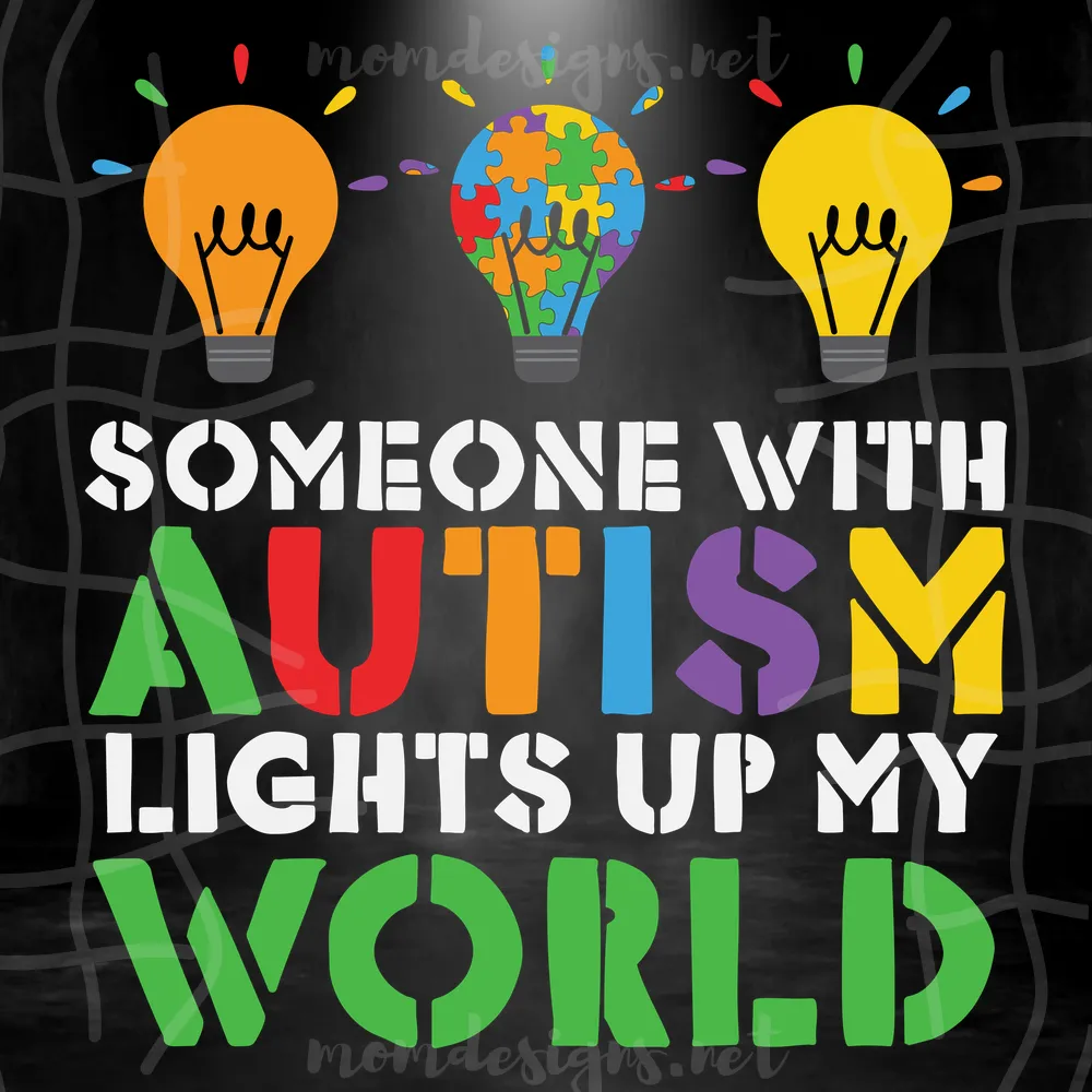 Someone With Autism Lights Up My World Svg, Autism Awareness Svg, Puzzle Piece Svg