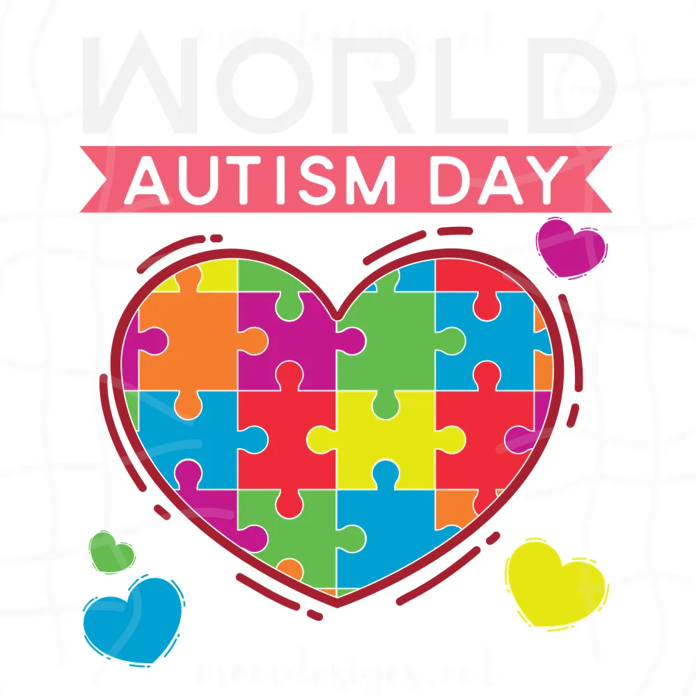World Autism Day Svg, Autism Puzzle Heart Svg, Colorful Puzzle Svg