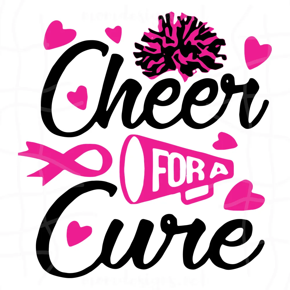 Cheer For a Cure SVG, Cancer Awareness SVG, Breast Cancer SVG, Tackle for a Cure, cheer svg, cheerleader, Breast Cancer Awareness svg, Pink Ribbon svg