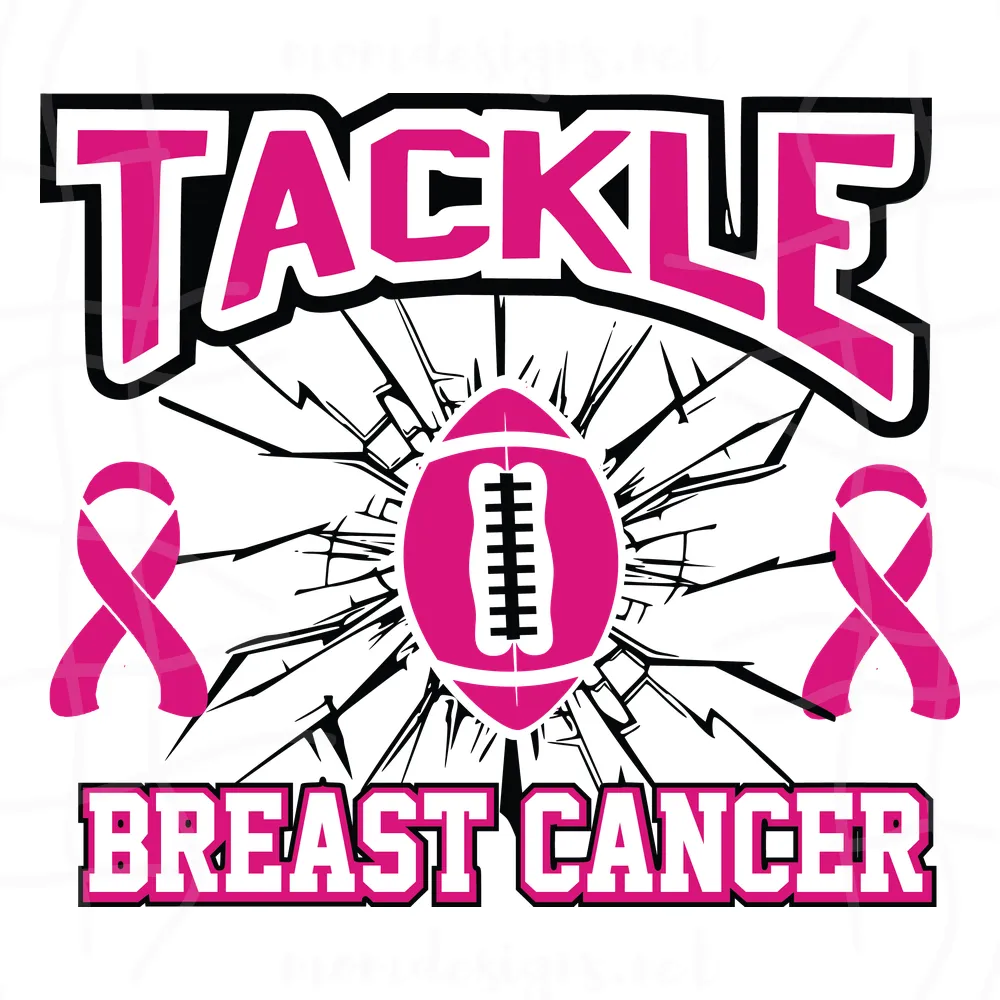 Tackle breast cancer svg, football sport cancer svg, Cancer awareness Svg, Breast Cancer svg, awareness Svg, Pink Ribbon Svg, Cancer Ribbon Svg, October Svg