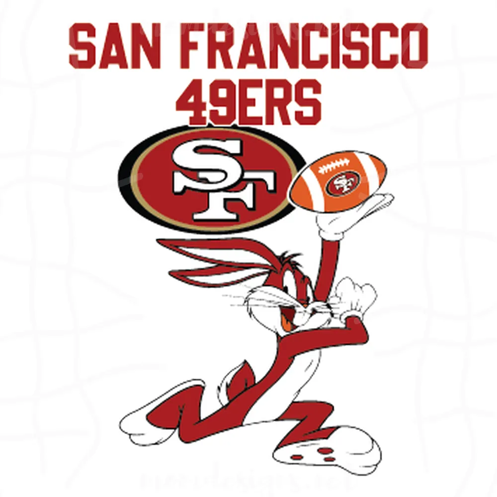 San Francisco 49ers Football Bunny Svg, Sport Svg, 49ers Svg, SF 49ers Svg, Super Bowl Svg, SF Football Svg, 49ers Fan, SF Fan