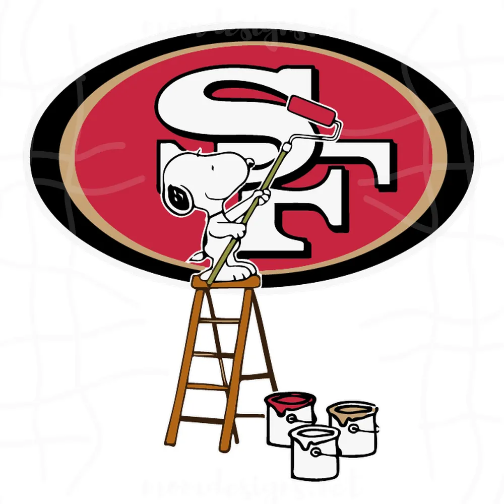 Snoopy Paints The San Francisco 49ers Logo NFL Football