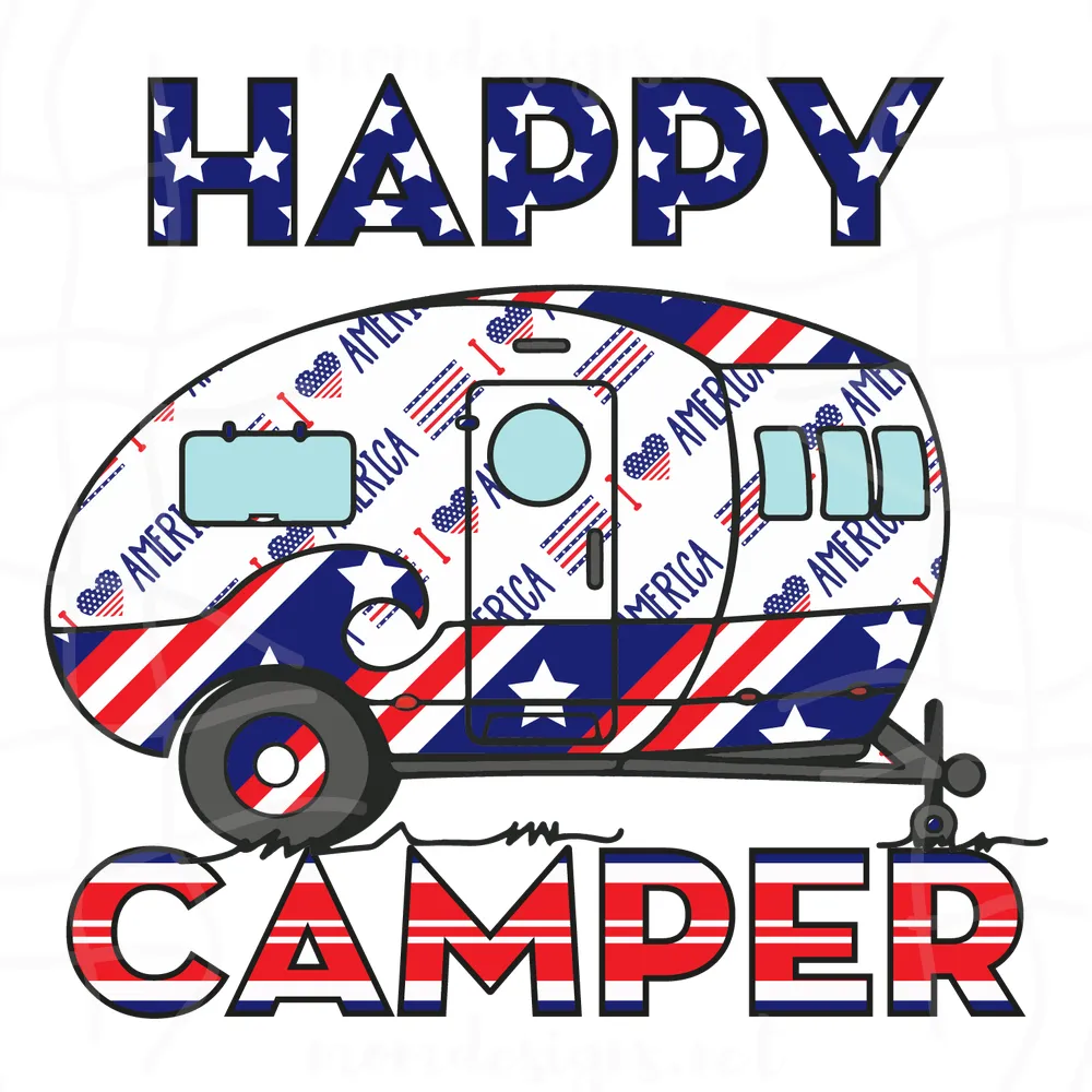 Happy Camper Svg, Camping Svg, Happy Camper svg, Camp Life SVG, Campfire Svg, American flag, American camper, adventure svg, Camping vacation svg, Camping Crew SVG