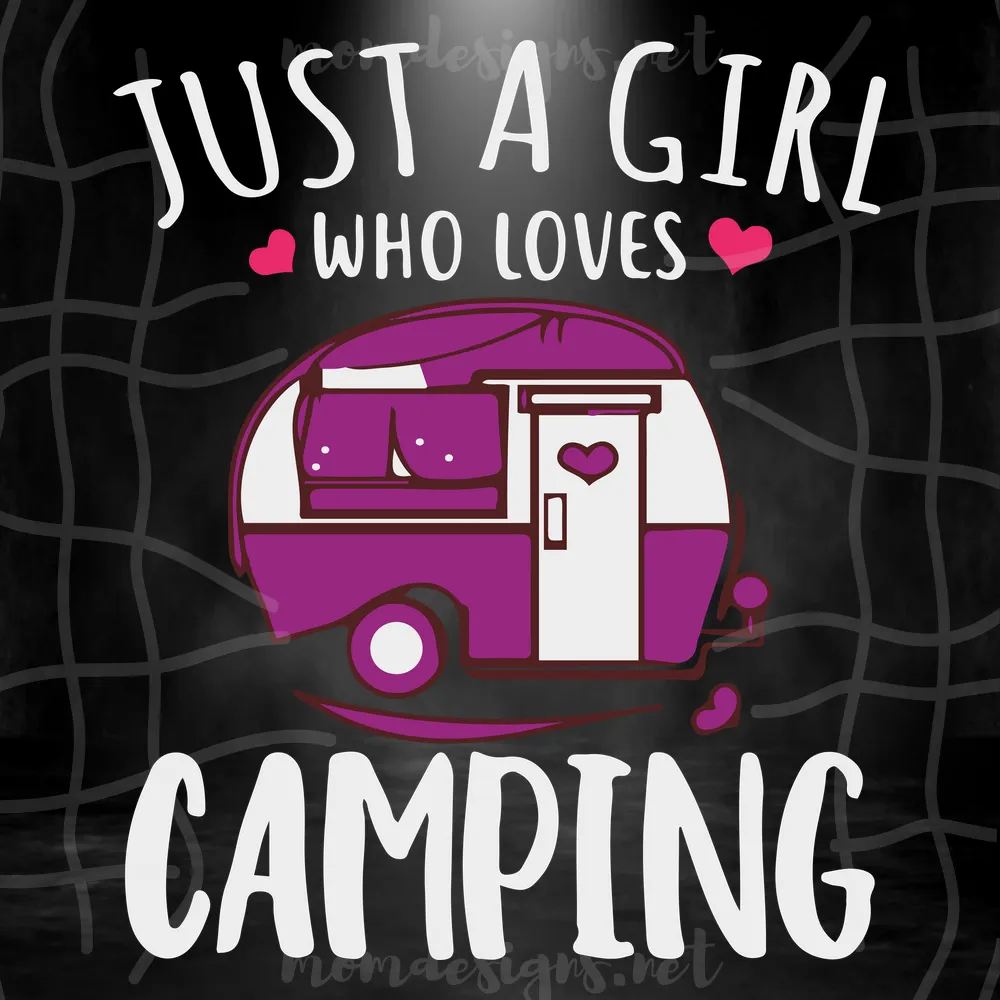Just A Girl Who Loves Camping Hearts, Design Cutting Svg Files