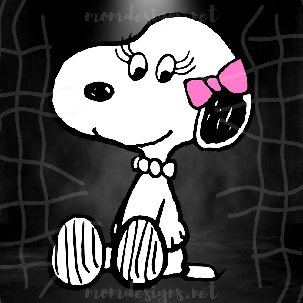 Snoopy Wearing Bow Svg, Snoopy Love Svg, Snoopy Svg, Cute Snoopy Svg