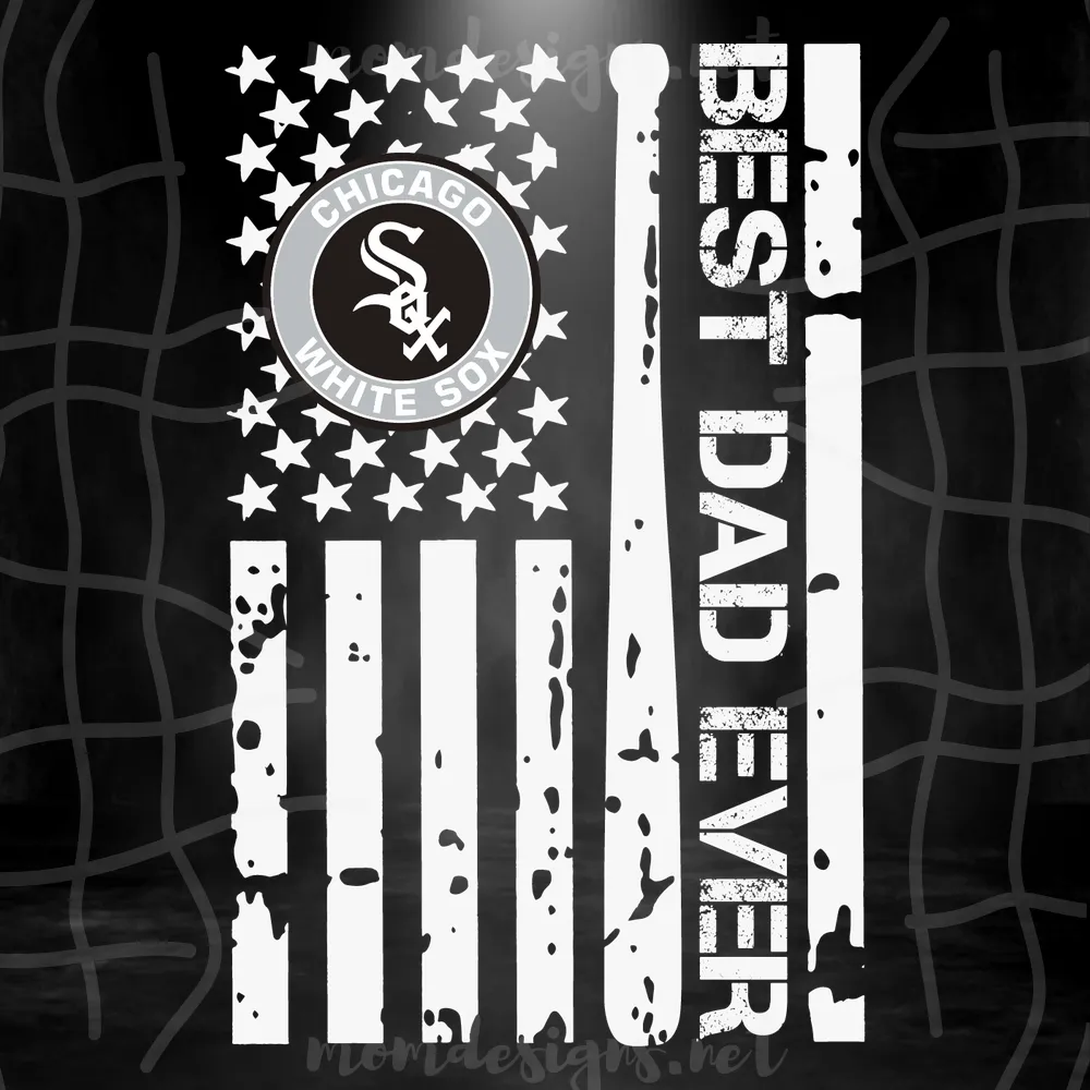 Chicago White Sox logo Best Dad Ever American Flag svg,Chicago White Sox logo Dad svg,nfl dad svg , father's day svg,best dad ever,dad love sport