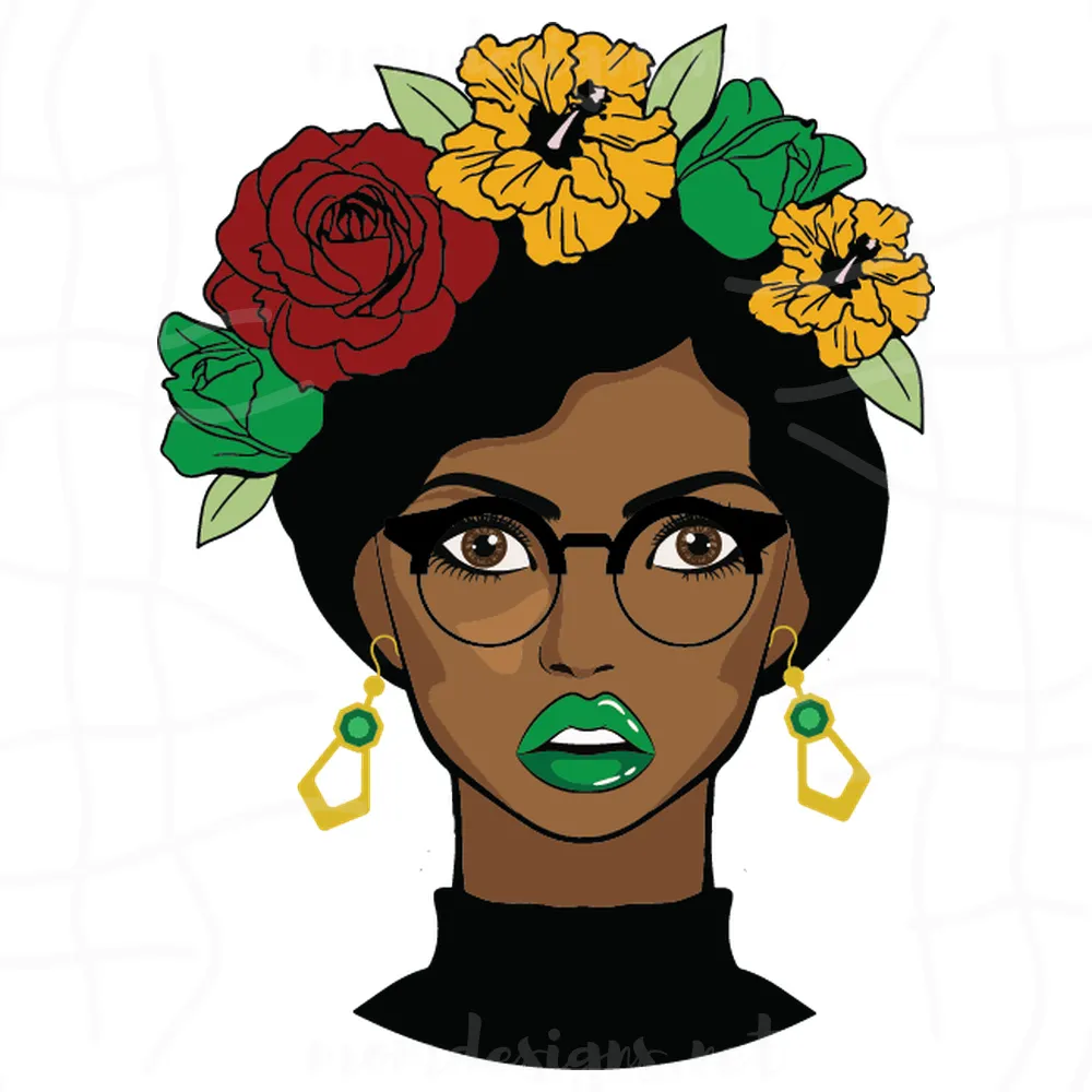 Black Girl Magic With Flower Vector, Juneteenth Gifts For Black Women Afro Queen Melanin Birthday Diy Crafts Svg Files For Cricut, Silhouette Sublimation Files
