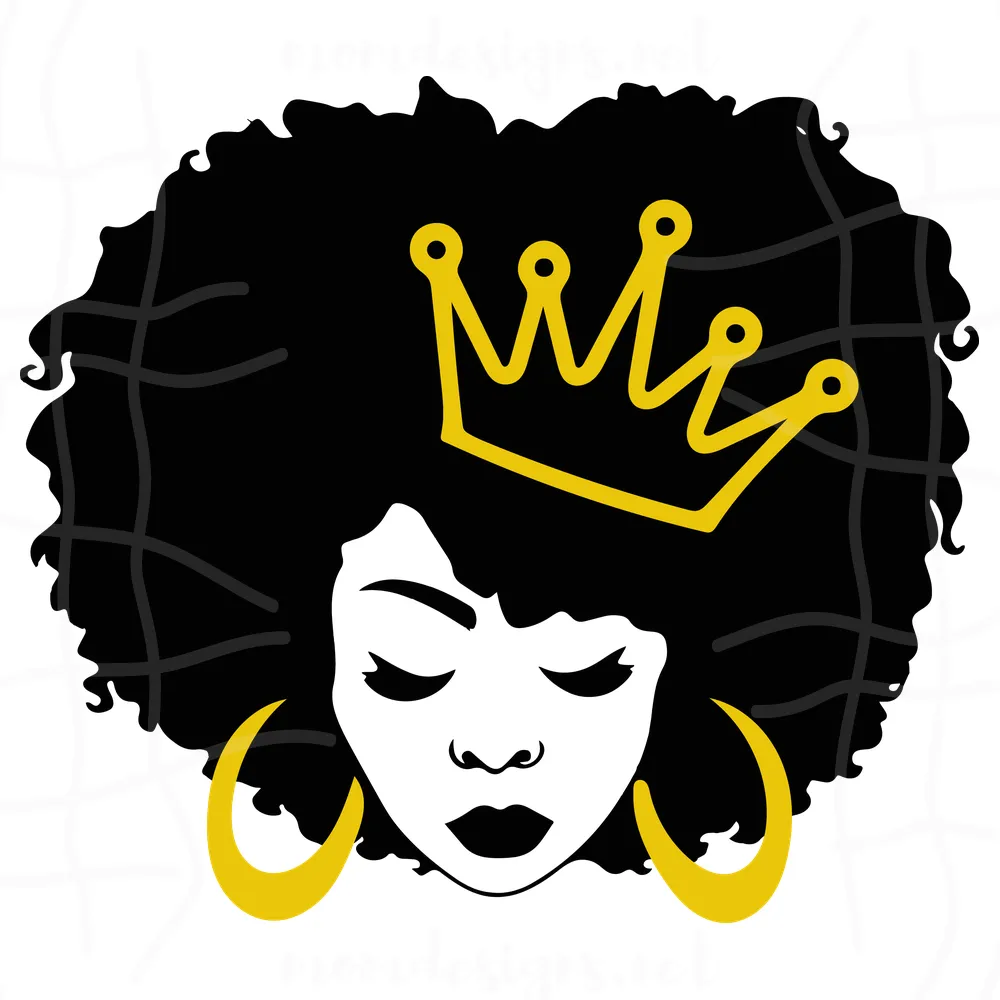 Afro Queen Svg, Black Woman Svg, Black Girl Svg, Afro Puffs Svg,