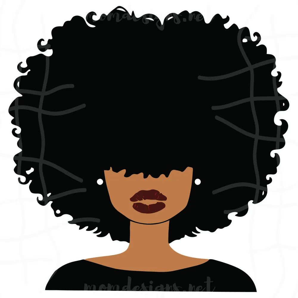 Girl With Curly Hair SVG Melanin svg afro svg, svg cricut,