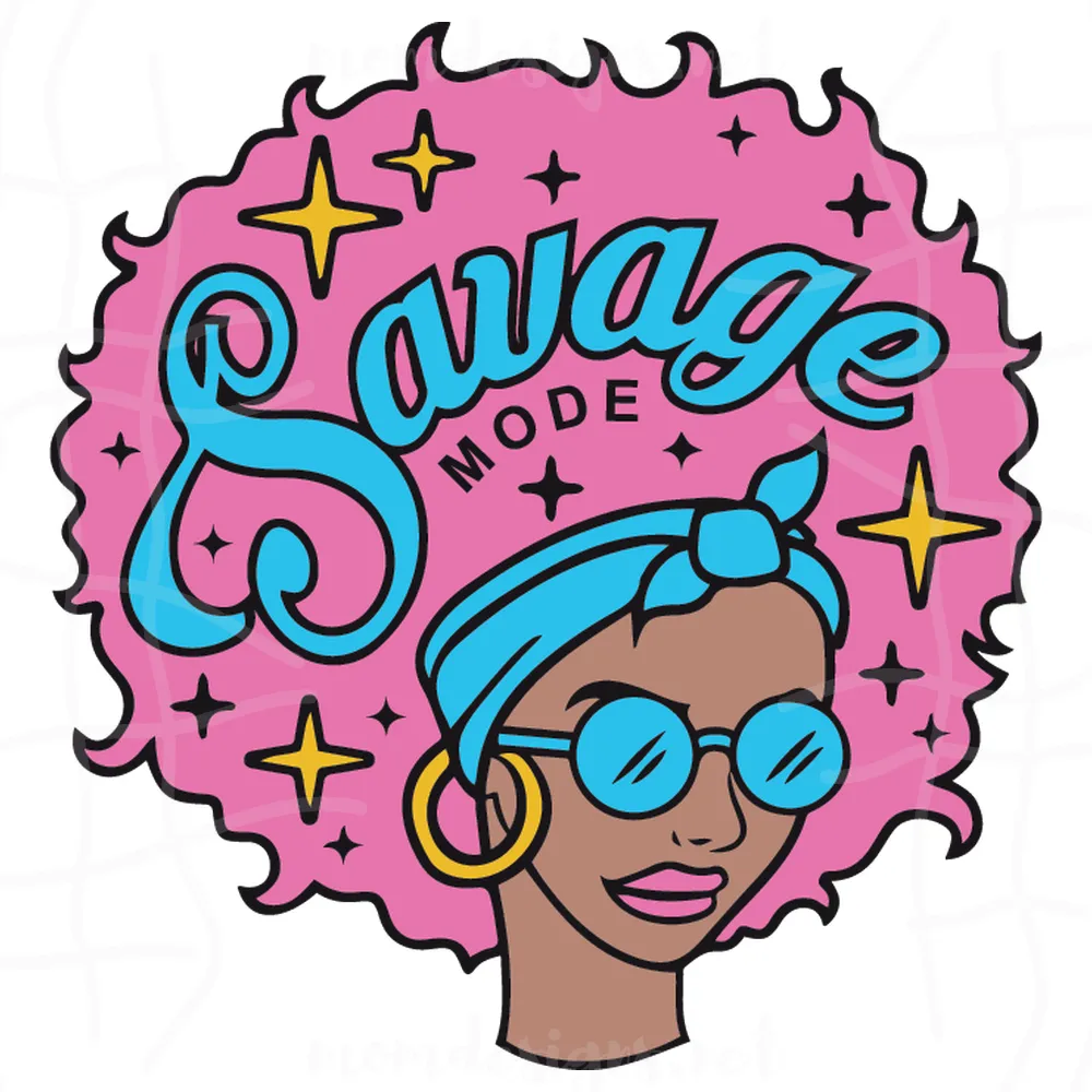 Savage Mode Afro Woman Svg, Black Girl Svg, Pink Hair Svg, Blue Glasses Svg, Black Women Svg, 1865 Svg, Black Lives Matter Svg, I Can't Breath Svg , Black History Svg, Juneteenth Svg, Slavery Svg, Memorial Day Svg
