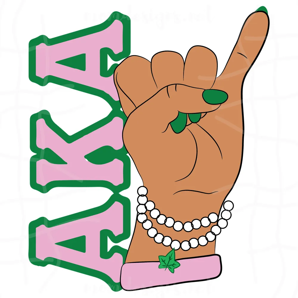 Aka Hand Svg, Aka Pink And Green Hand Sign Kappa Aka Sorority Hand Sign Svg