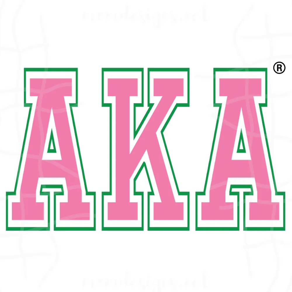 Aka Alpha Kappa Alpha Svg, Greek Split Word Svg, Pink Green Svg
