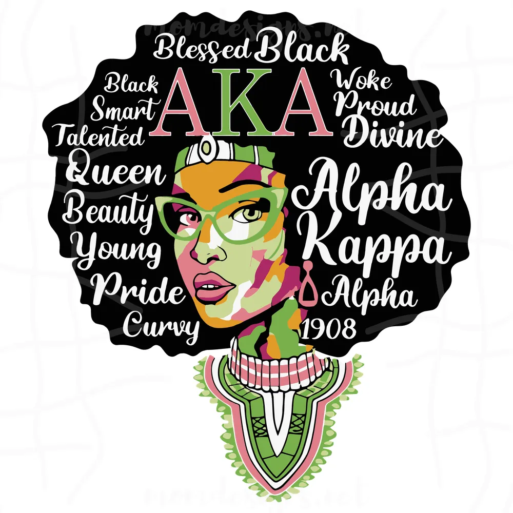 Alpha Kappa Alpha Sorority Black Women, Svg Files