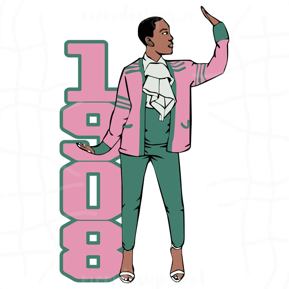 Alpha Kappa Alpha 1908 Svg, Pink Green Svg