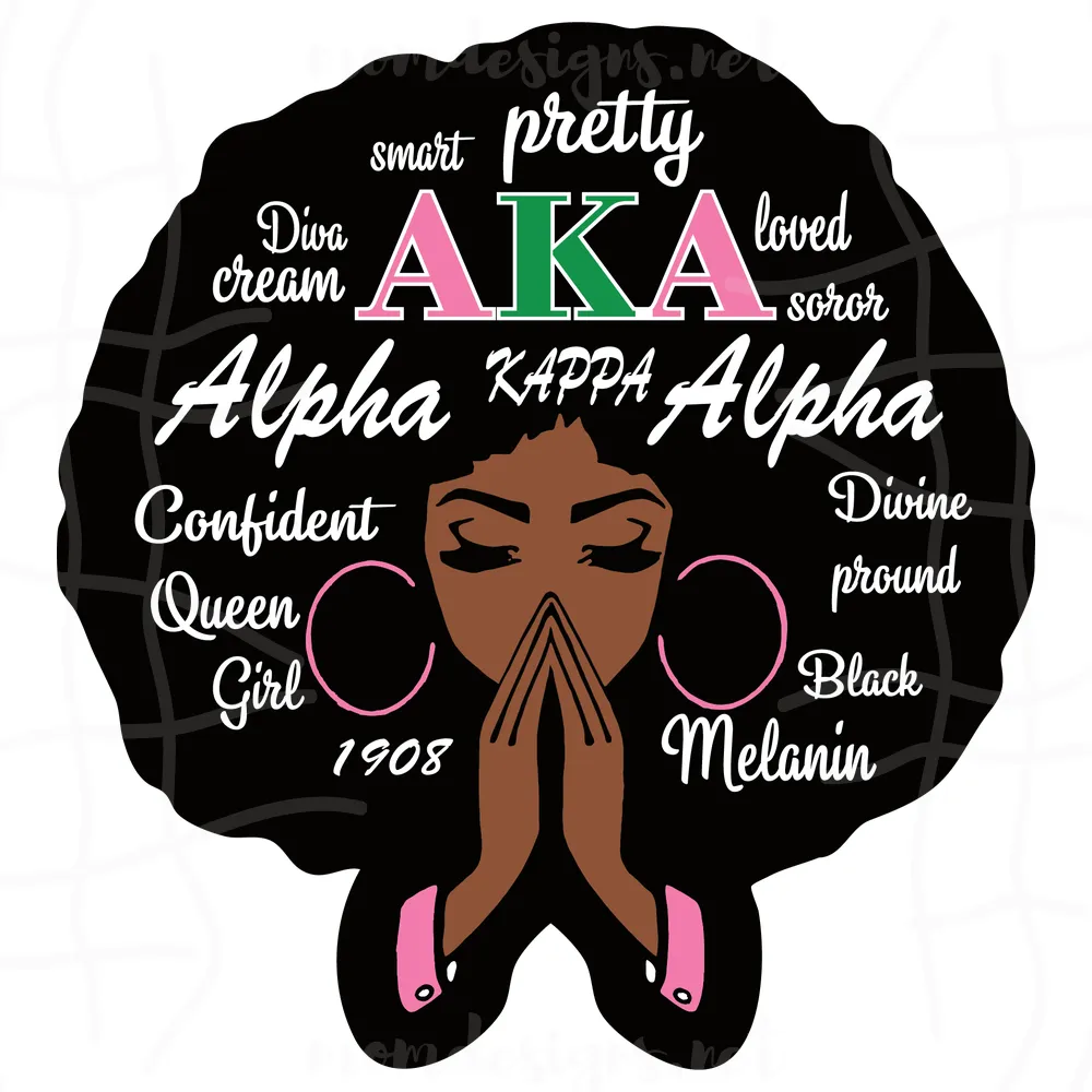 Pretty Aka Svg, Mega Alpha Kappa Alpha Sorority Svg, Aka Girl Gang Svg