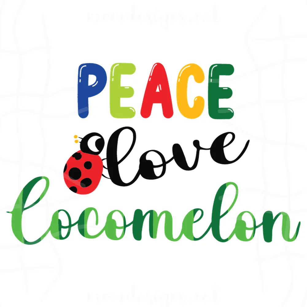 Peace Love Cocomelon svg, Cocomelon Svg, Cartoon Svg, Silhouette Cut Files, Watermelon Clipart, Cute Cocomelon Monogram, Coco-melon Characters Svg