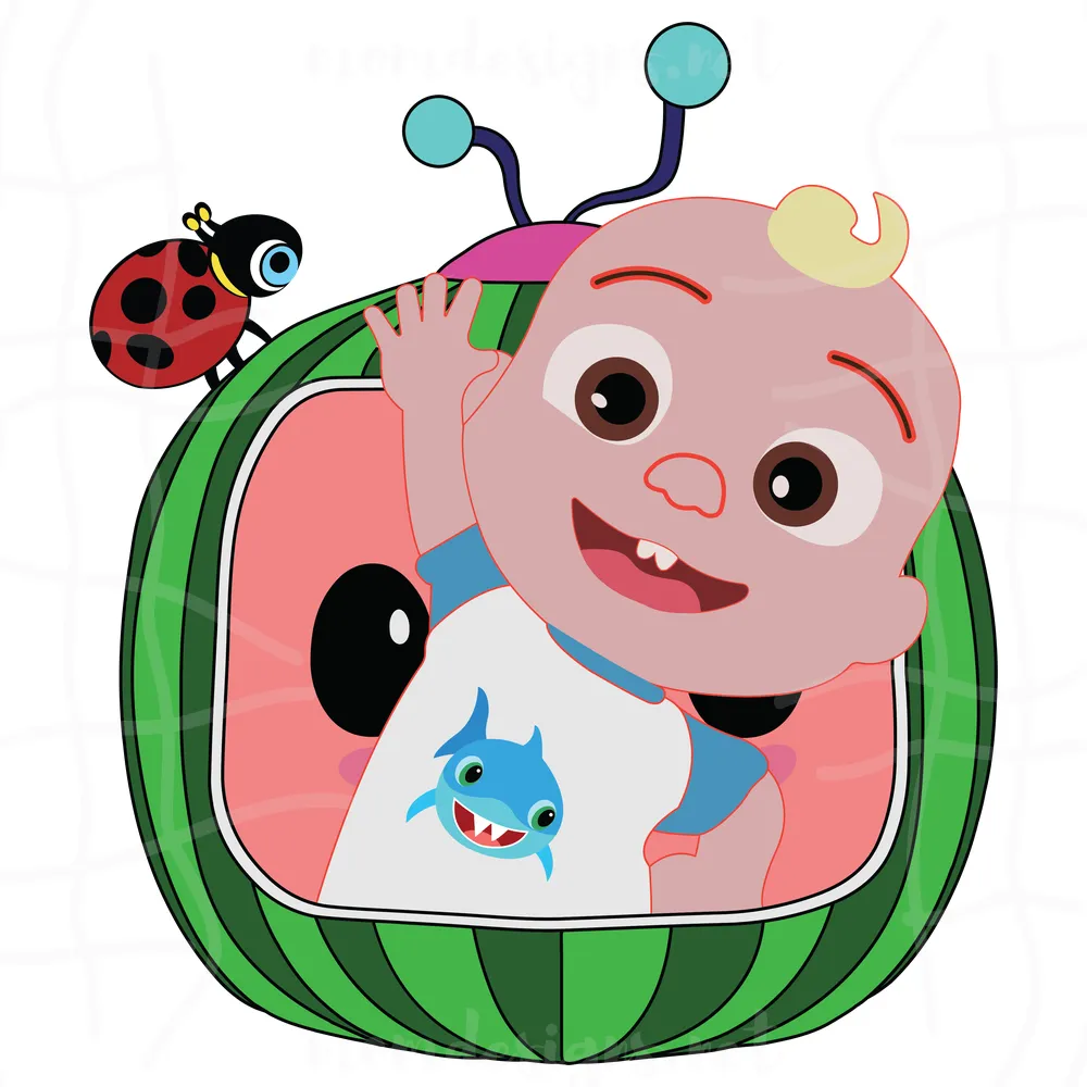 Cute Johny With Ladybug Cocomelon Cartoon SVG PNG