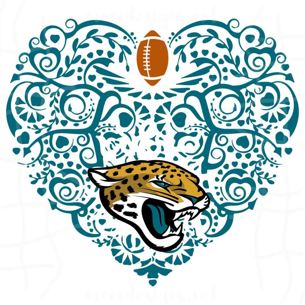  Jacksonville Jaguars Heart Svg, Sport Svg, Football Svg, Football Teams Svg, NFL Svg, Jacksonville Jaguars Svg, Jaguars Football Team, Jaguars Svg