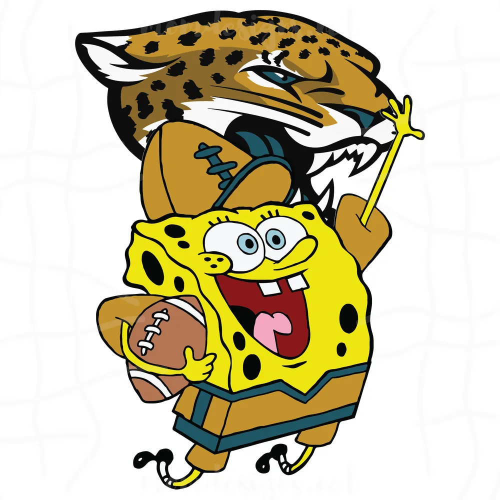 SpongeBob Jacksonville Jaguars Svg, NFL Svg, Sport Svg, Football Svg, Cricut File, Clipart, Love Football Svg, Cartoon Svg, Png, Eps, Dxf