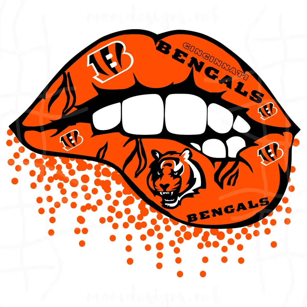 Cincinnati Bengals lips SVG,SVG Files For Silhouette, Files For Cricut, SVG, DXF, EPS, PNG Instant Download