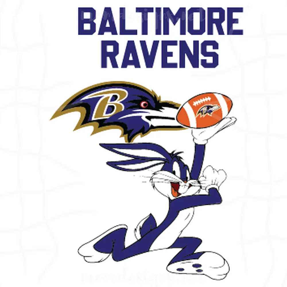 Baltimore Ravens Football Bunny Svg, Sport Svg, Baltimore Ravens Svg, Ravens Football Team, Ravens Svg, Baltimore Svg, Super Bowl Svg