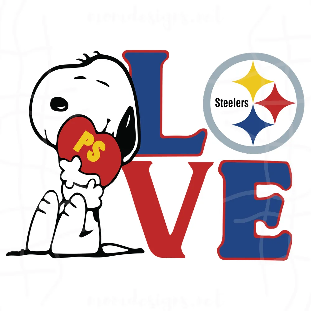 Pittsburgh Steelers Snoopy Love Heart Cutting Svg File, Svg Png Dxf Eps Cricut