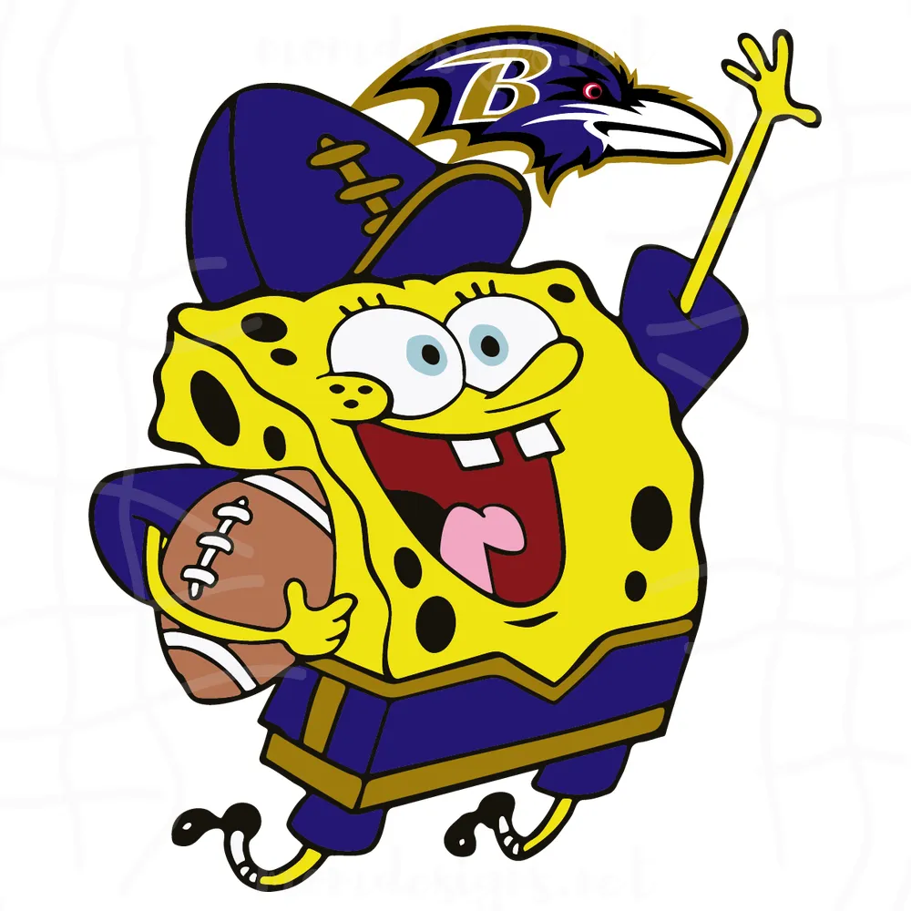 Baltimore Ravens Football Spongebob Svg, Sport Svg, Baltimore Ravens Svg, Ravens Football Team, Ravens Svg, Baltimore Svg, Super Bowl Svg