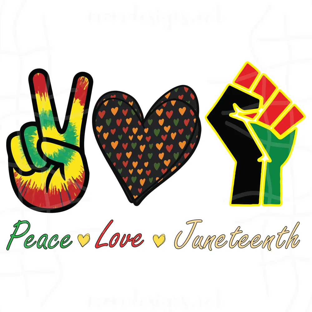 Peace Love Juneteenth Svg