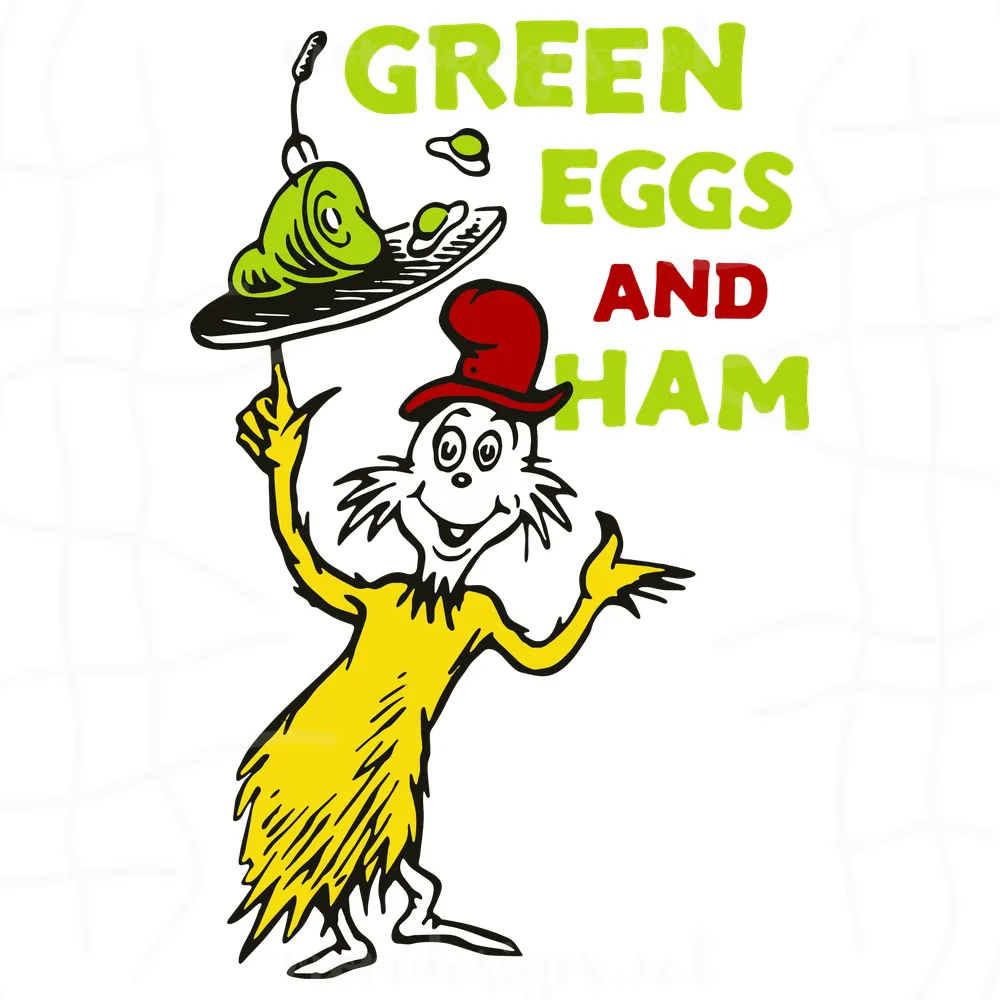 Green Eggs And Ham Dr Seuss Svg, Green Eggs And Ham Svg, Cat In The Hat Svg