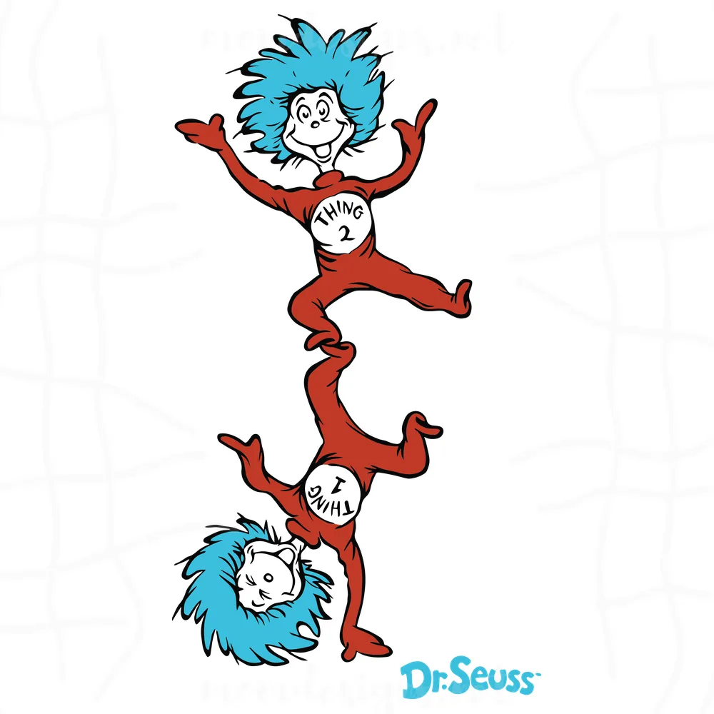 Dr Seuss Thing 1 And Thing 2 Svg