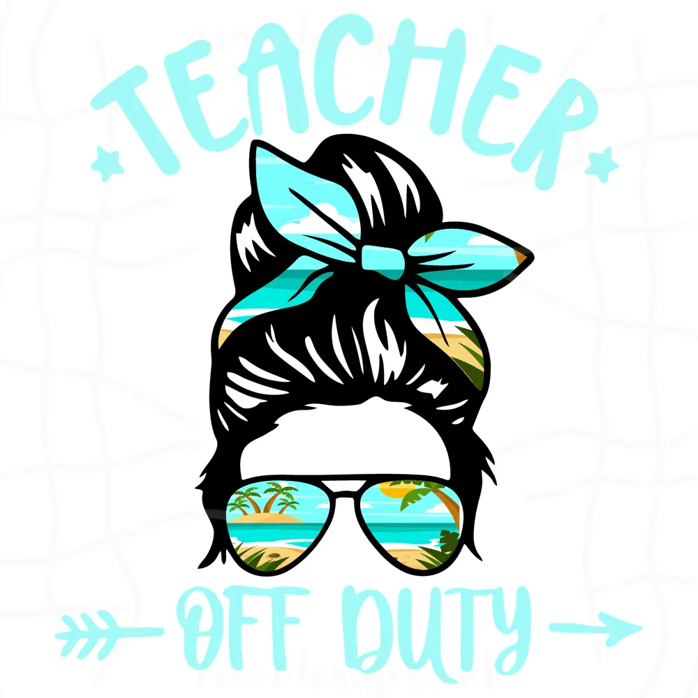 Teacher Of Duty Svg, Trending Svg, Teacher Svg, Messy Bun Girl Svg, Bandana Girl Svg, Headband Girl Svg, Summer Girl Svg, Teacher Gifts, Funny Teacher Svg, Girl Of Duty