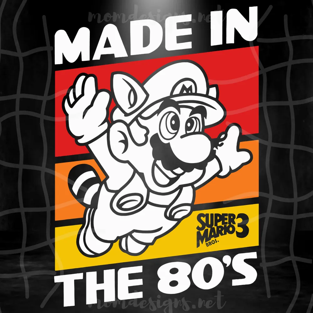 Super Mario 3 Made In The 80S Vector Svg For Cricut