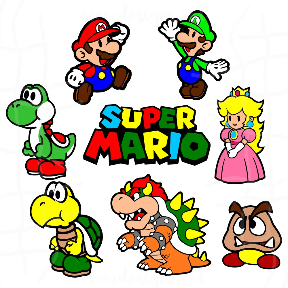 Super Mario Character Svg Bundle, Super Mario Svg, Super Mario Bundle Svg