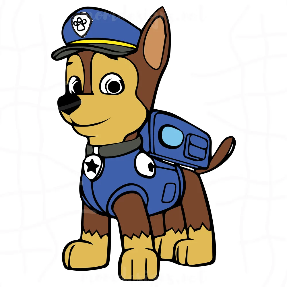 Chase Paw Patrol, Paw Patrol svg, Paw Patrol clipart, Paw Patrol party, Paw Patrol birthday, Paw Patrol card, Paw Patrol invitation, Paw Patrol invite