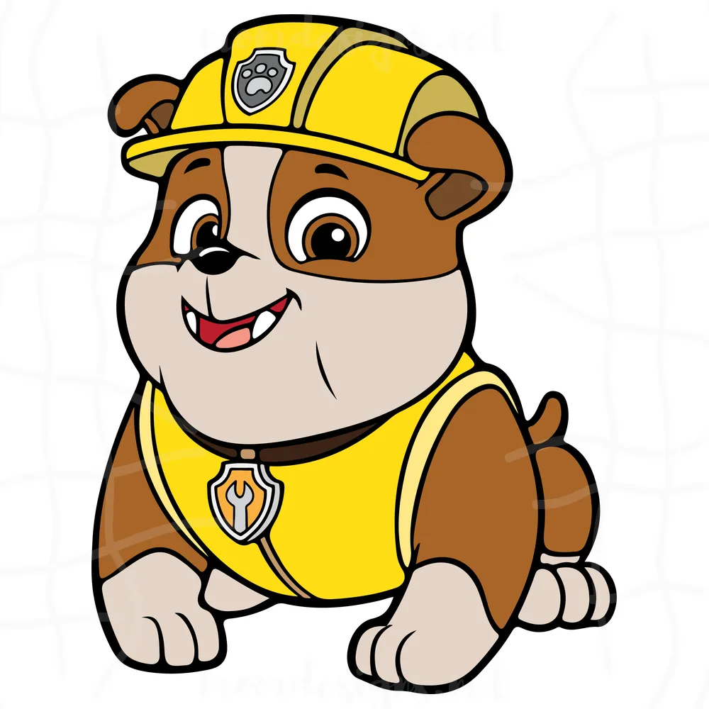 Rubble Standing Svg, Rubble Dog Svg, Paw Patrol Svg, Cartoon Svg, Svg Png Dxf Eps Ai Instant Download
