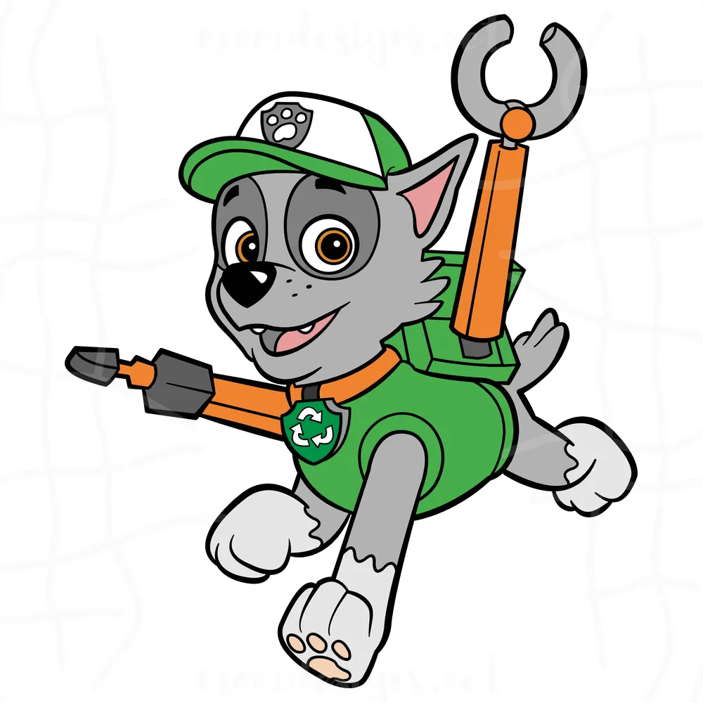 Rocky Running Svg, Paw Patrol Rocky Svg, Brave Dog Svg, Cartoon Svg