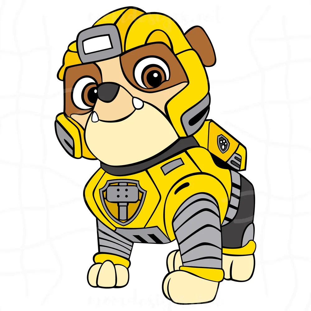 Rubble Mighty Pups Svg, Paw Patrol Mighty Pups Svg, Rubble Dog Svg