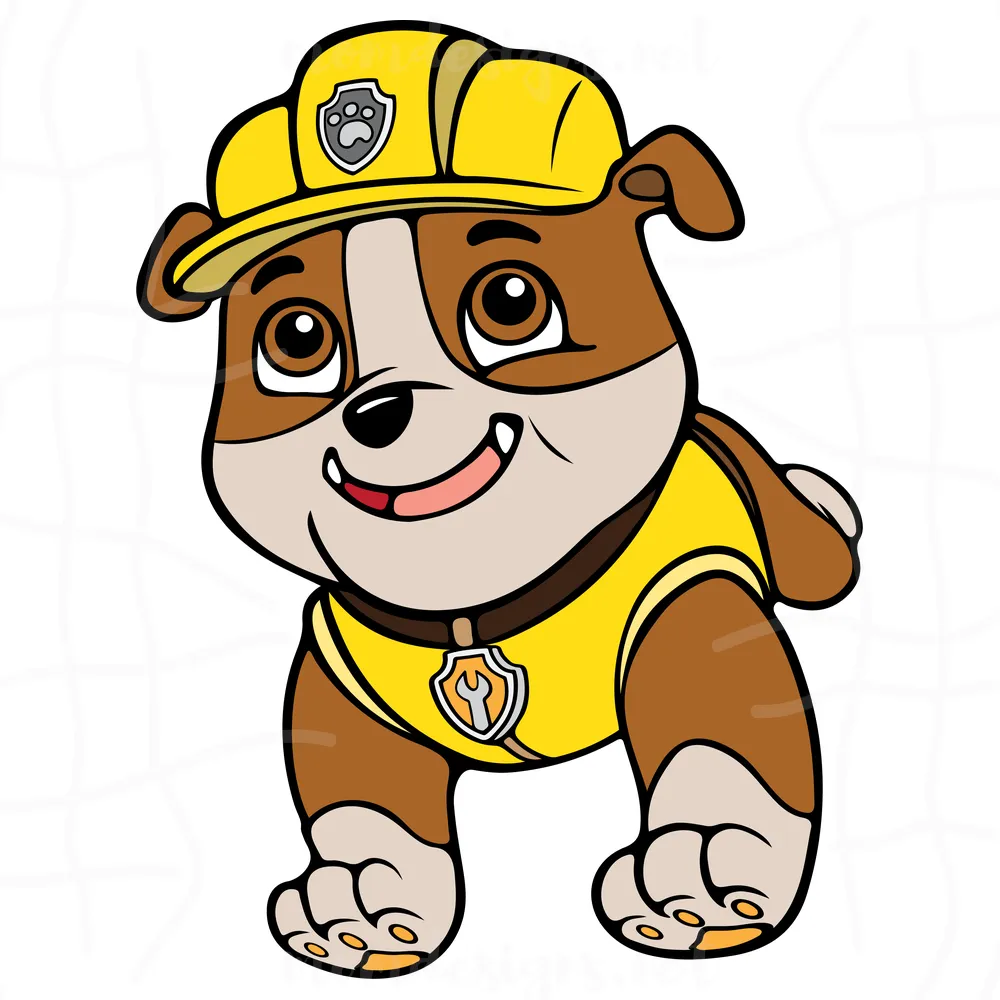 Rubble Running Svg, Funny Rubble Svg, Paw Patrol Mighty Pups Svg, Svg Png Dxf Eps Download Files