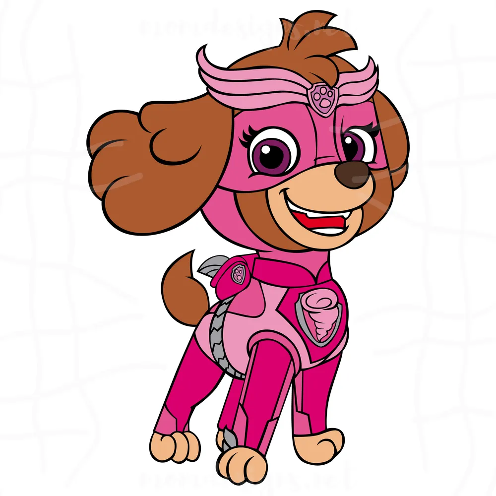 Skye Smiling Svg, Lovely Dog Svg, Paw Patrol Mighty Pups Svg, Svg Png Dxf Eps Ai Instant Download