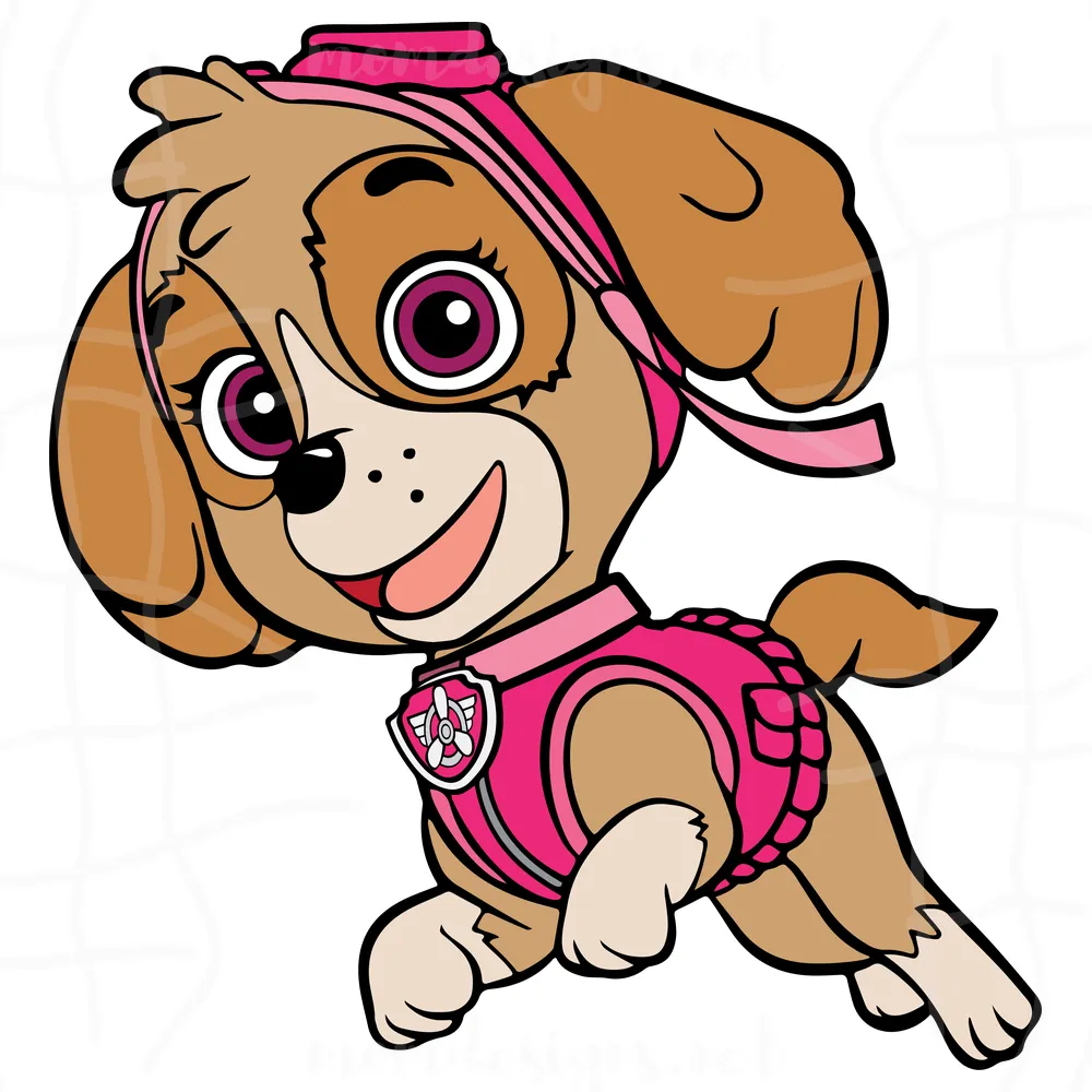 Skye Running Svg, Cute Skye Svg, Paw Patrol Svg, Cartoon Svg, Svg Png Dxf Eps Vector Cutting File
