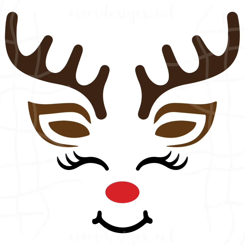 Reindeer face svg free, christmas svg, reindeer svg, shirt design, instant download, free vector files, xmas svg free, png dxf, eps 0170