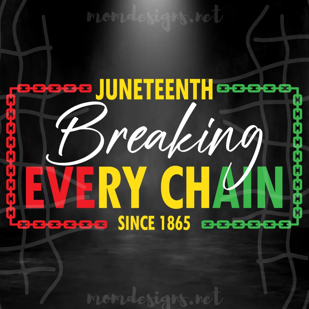  Juneteenth Breaking Every Chain Since 1865 Svg