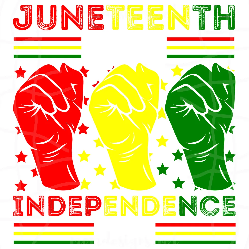 Juneteenth Is My Independence Day SVG, Three Raised Fist Icon SVG PNG