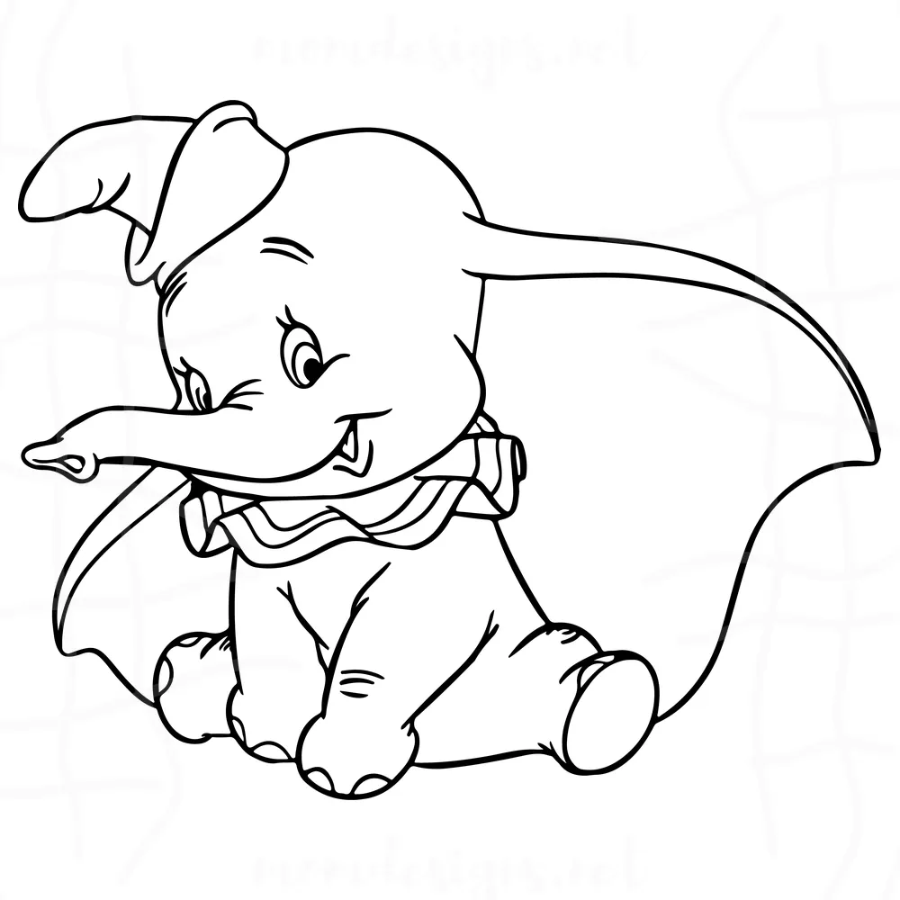Dumbo svg free, best disney svg files, cartoon svg, instant download, silhouette cameo, elephant svg, outline svg, shirt design 0677