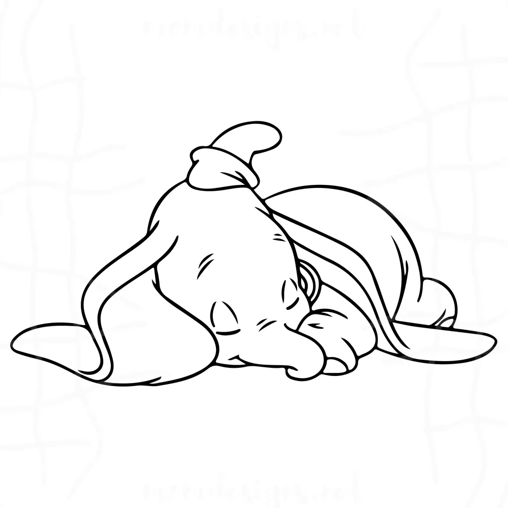 Dumbo svg free, best disney svg files, cartoon svg, instant download, outline svg, shirt design, free disney character svg files, png 0655