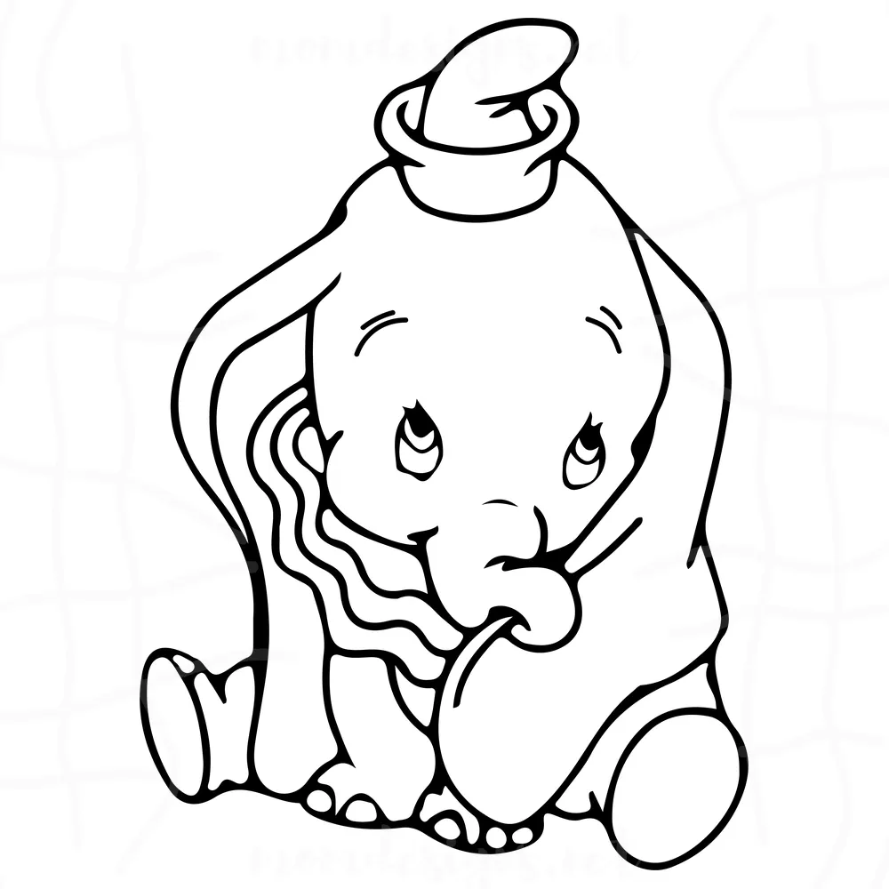 Dumbo svg free, disney svg, cartoon svg, instant download, silhouette cameo, elephant svg, outline svg, free vector files, pnf, dxf 0686