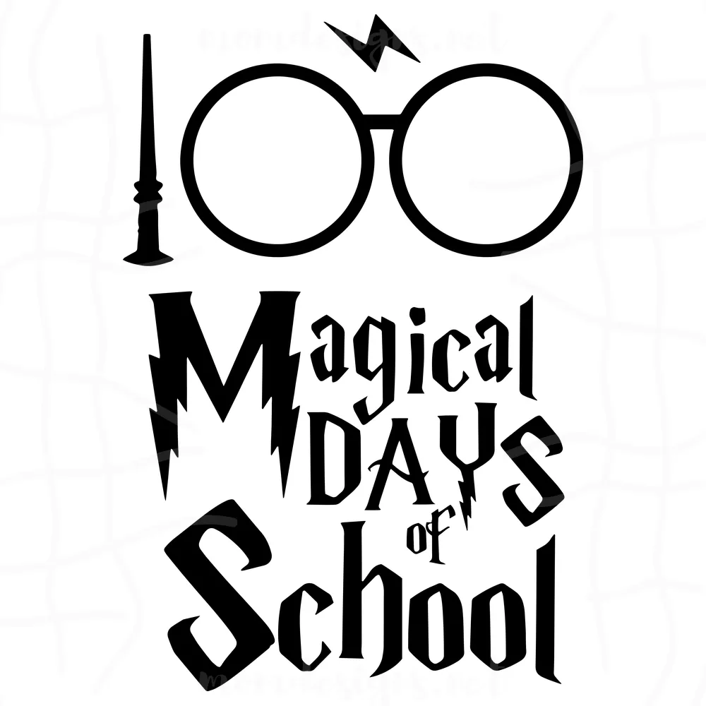 Harry Potter 100 Magical Days Of School Svg, 100 Days Harry Potter Svg
